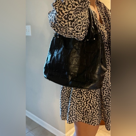 Mattioli Leather Black Reptile Handbag - Picture 9 of 16